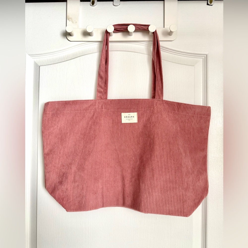 Brand New Sézane Velvet Tote in Dusty Rose